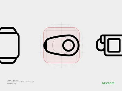 Icon Anatomy biotech branding cgm design dexcom diabetes glucose icons ui ux