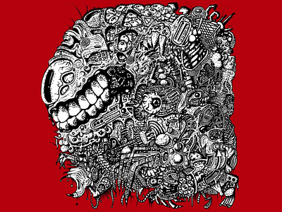 Creator Eater abstract art blackandwhite cartoon coolart hogobrogh illustration monster myart