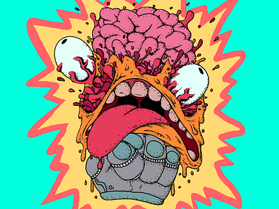 Upper Cut abstract art brain cartoon coolart hogobrogh illustration knockout myart