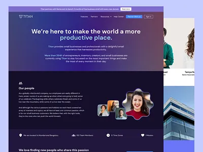 Titan - Business Email About Us Page Design aboutus branding cleandesign email emailmarketing productdesign titan trendingdesign ui uxdesign