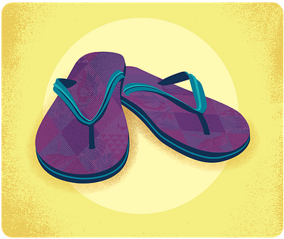 Summer's Here! beach colorful flipflops graphic design illustration sandals summer texture vector
