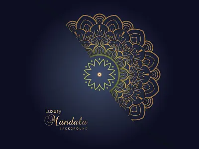 Luxury mandala background design in gold color vector frame indian