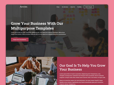 Advera - Multipurpose Website Template html template htmlcss landing page ui design web design web development website template