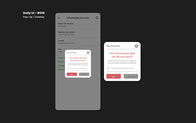 Daily UI - #016 - Pop-Up / Overlay dailyui design design ui design ux overlay pop up portfolio sign out ui ui design