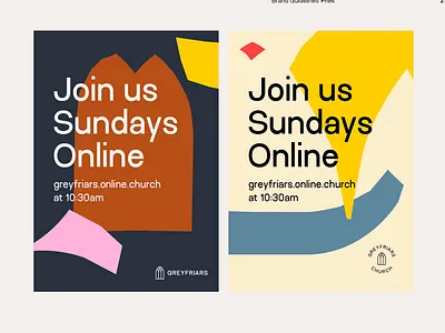 Greyfriars Church poster abstract brand bright church colour identity shapes simple