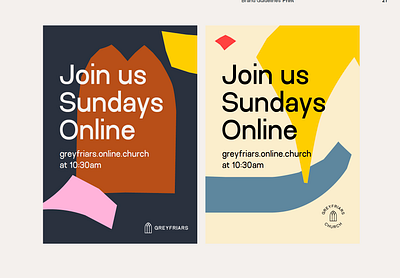 Greyfriars Church poster abstract brand bright church colour identity shapes simple