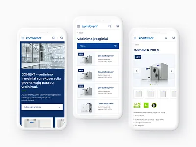 Komfovent - Ventilation and air conditioning systems ecommerce minimal mobile modern product product details product inner trendy ui