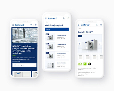 Komfovent - Ventilation and air conditioning systems ecommerce minimal mobile modern product product details product inner trendy ui