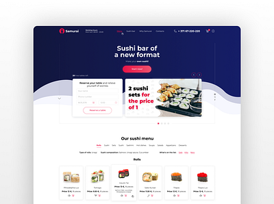 Samurai | Ecommerce sushi website design design ecommerce ecommerce website figma food food website restaurant restaurant website shushi website sushi ui ui design ui designer ux ux design ux designer web design web designer website website design