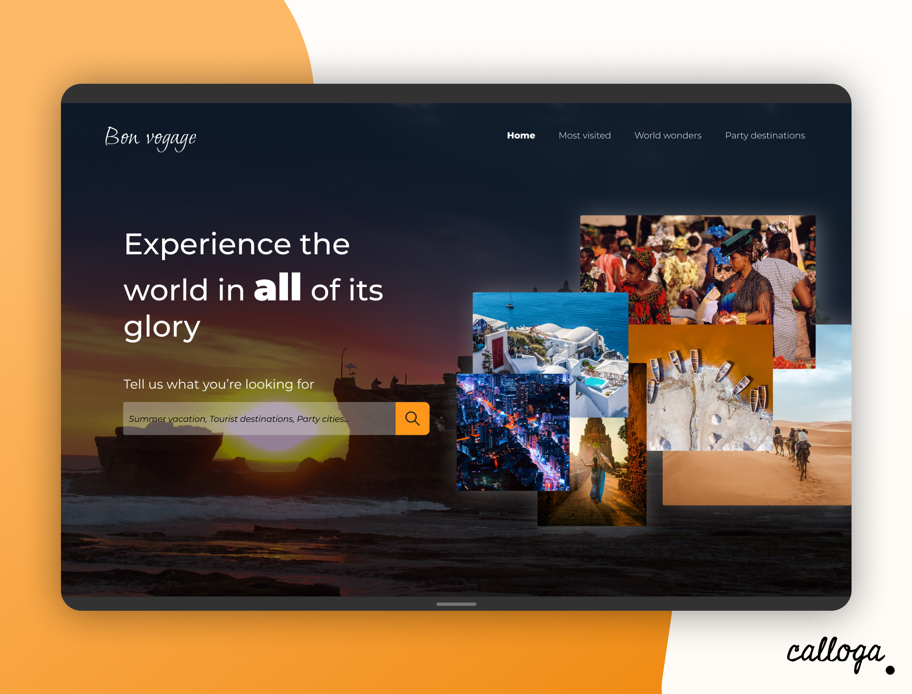 Example of Traveling blog-Landing Page