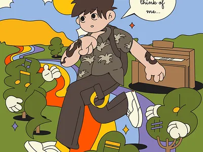 Gudboy song cover character character design characters flat illustraion music cover vector character