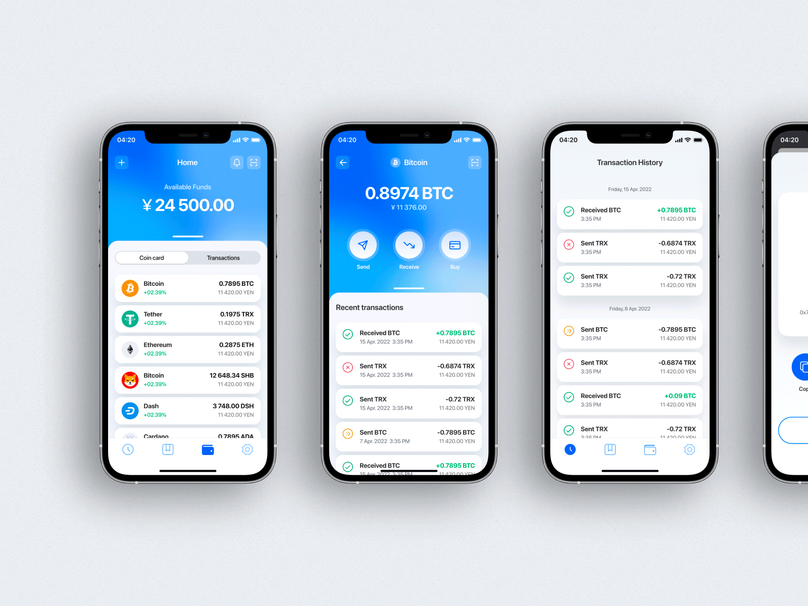 Ginco – Crypto wallet App Design animation application branding design grid interaction logo minimal mobile mobile design product typography ui ux