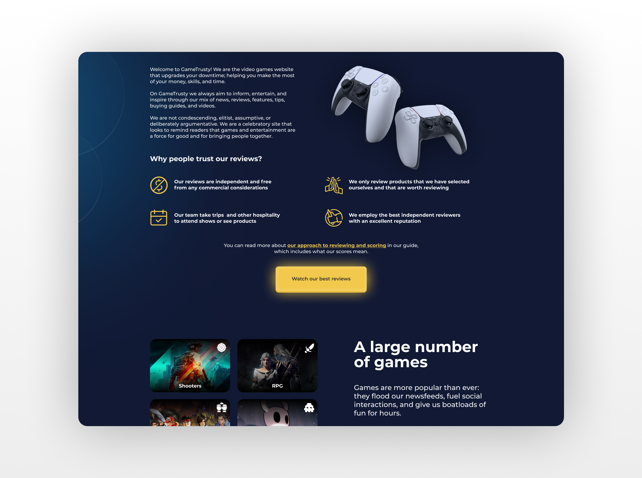 GameTrusty  Video game reviews website design by Aleks Resetnikovs on  Dribbble