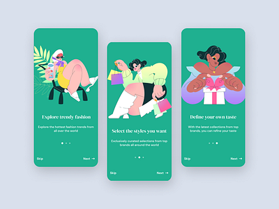 Fashion App Onboarding Concept app design fashion illustration mobile design onboarding product design trendy ui user interface design ux visual design