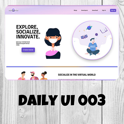 Landing Page #DailyUI #003 003 3d animation branding dailyui design figma graphic design illustration logo motion graphics prototype ui ux vector virtualreality