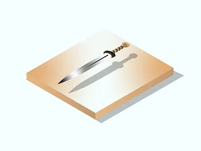 Isometric Sword blue gradient illustration isometric isometric grid sword