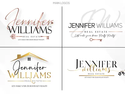 Jennifer Williams Real Estate Logo 3d animation branding design graphic design illustration logo mockup motion graphics ui vector