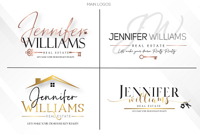 Jennifer Williams Real Estate Logo 3d animation branding design graphic design illustration logo mockup motion graphics ui vector