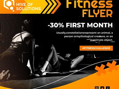 Flyer For GYM Designed By: Hive of Solutions banner branding flyer graphic design hiveofsolutuons identity logo