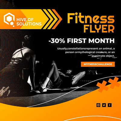 Flyer For GYM Designed By: Hive of Solutions banner branding flyer graphic design hiveofsolutuons identity logo