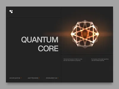 Quantum Core - "The Noisy Series" black and orange dark mode futuristic design glass and noise quantum quantum computing ui ux