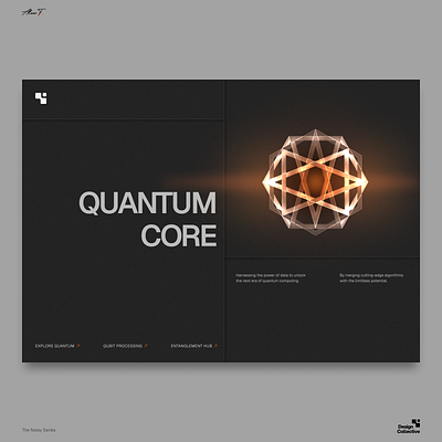 Quantum Core - "The Noisy Series" black and orange dark mode futuristic design glass and noise quantum quantum computing ui ux