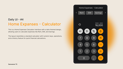 Daily UI #4 - Calculator UI Design ui