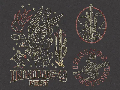 Innings Fest - Merch apparel arizona baseball bat cactus collection desert eagle flames grim reaper hat innings fest merch music music festival rattlesnake shirt snake spring training western