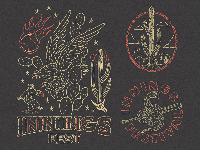 Innings Fest - Merch apparel arizona baseball bat cactus collection desert eagle flames grim reaper hat innings fest merch music music festival rattlesnake shirt snake spring training western