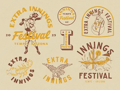 Innings Fest - Merch apparel arizona baseball cactus cowboy desert eagle festival guitar hat innings fest lockup merch music music festival roadrunner scorpion shirt spring training vintage