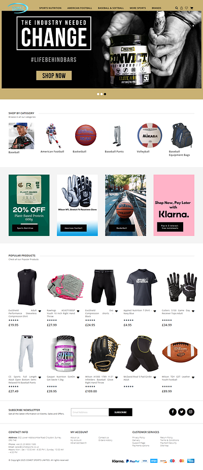 Sports Apparel Web Design apparel sports web design