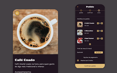 Interface pedidos de cafeteria - Coffe more and easy