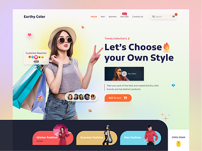 Fashion Landing Page Design beauty clothing clothing brand ecommerce fashion header design landing page magazine shop streetwear style summer trend uiux web design