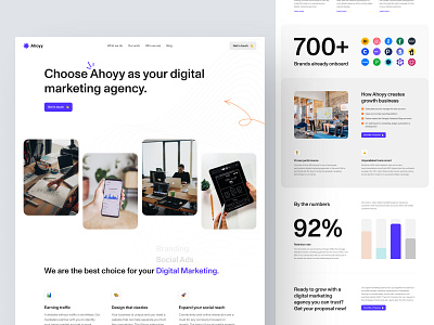 Ahoyy - Digital Marketing Agency Landing Page agency company creative agency design digital agency digital marketing hero homepage landing page portfolio studio ui ux web design website