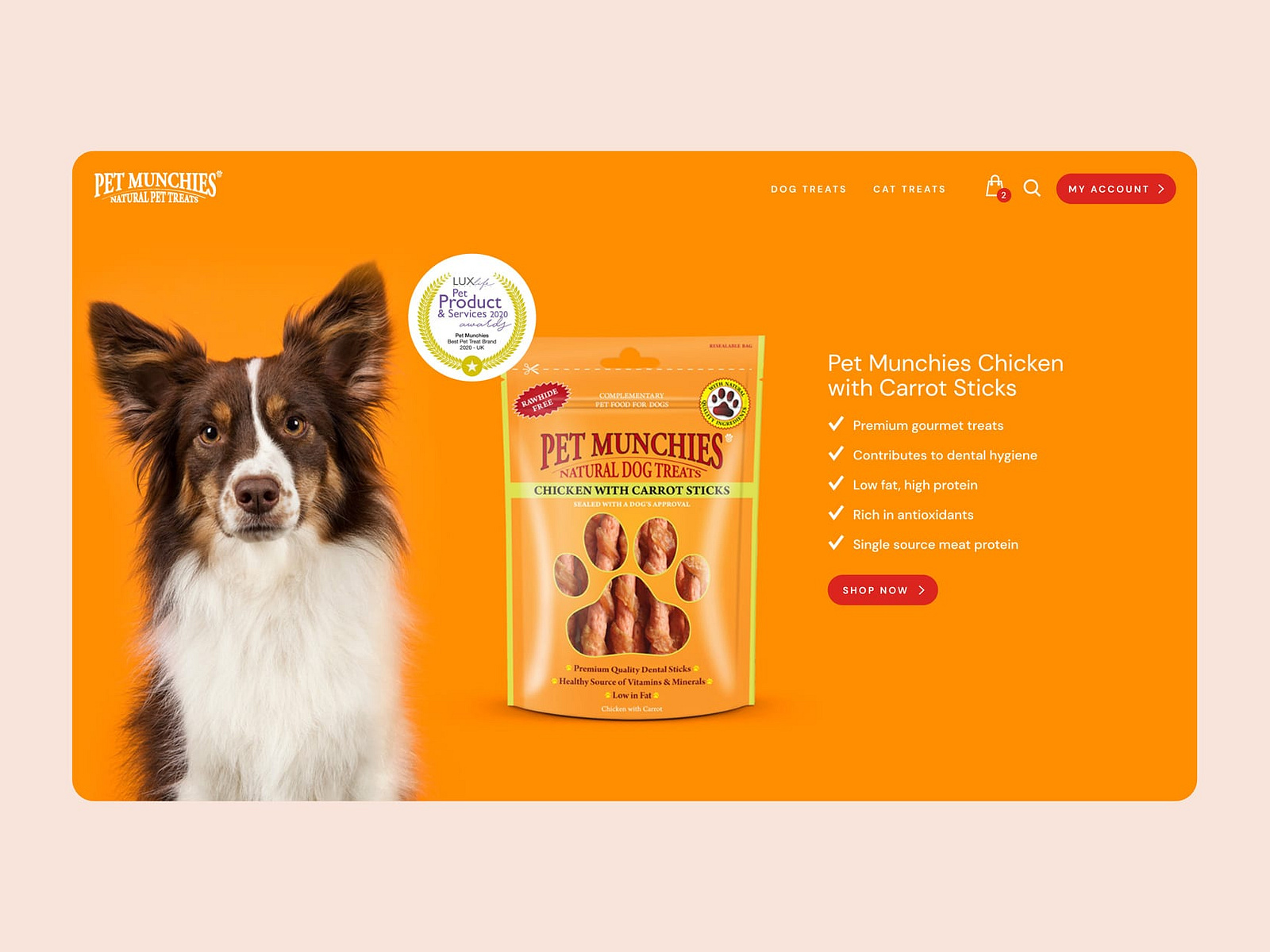 Pet Munchies website design and build by Nicoleta Costin on Dribbble 