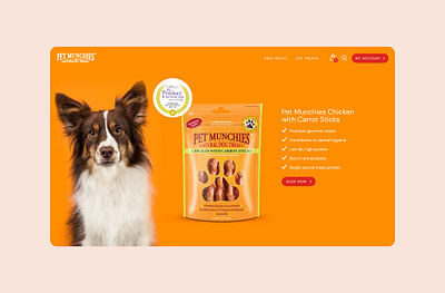 Pet Munchies website design and build cat treats cats css design dog treats dogs e commerce gourmet treats graphic design html premium dog treats typography ui ux vector web development website design woocommerce wordpress