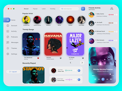 Music Website Landing Page design music ui ux