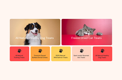 Pet Munchies treat panels art direction cats css design dog treats dogs graphic design html pet treats ui ux web development website design