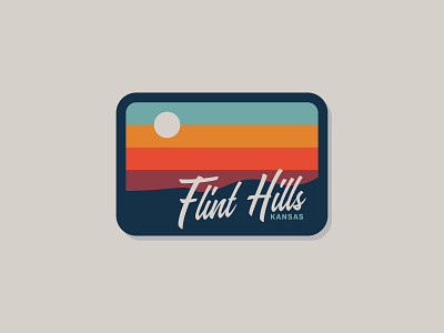 Flint Hills Kansas Vintage Badge Concept badge design flint flint hills hills illustration kansas retro sticker sunset vector vintage
