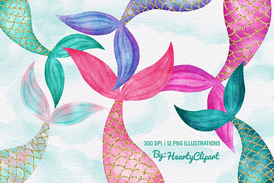 mermaid tails mermaid tail watercolor mermaid