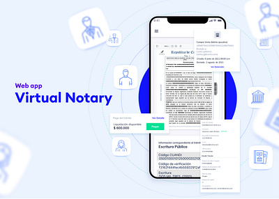 Virtual Notary proyect datadesign design system minimal notary platform research ui ux web