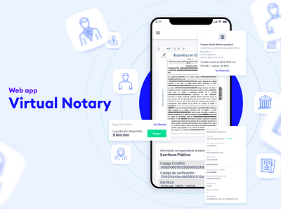 Virtual Notary proyect datadesign design system minimal notary platform research ui ux web