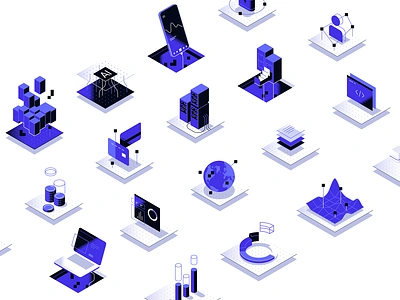 Data & Analytics - Isometric Icons ai analyst analytics chart cloud data future graphic illustration isometric laptop smartphone technology