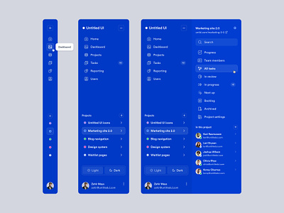 Three-tier sidebar navigation — Untitled UI dashboard design system menu minimal nav navigation product design side nav sidebar sidemenu sidenav ui ui design user interface ux ux design