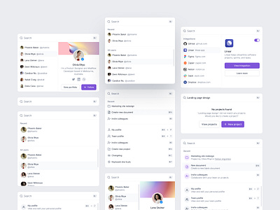 Command+K search menus — Untitled UI cmd k command k design system dropdown figma menu minimal modal popup product design search search bar searchbar shortcuts ui ui design user interface ux ux design web design