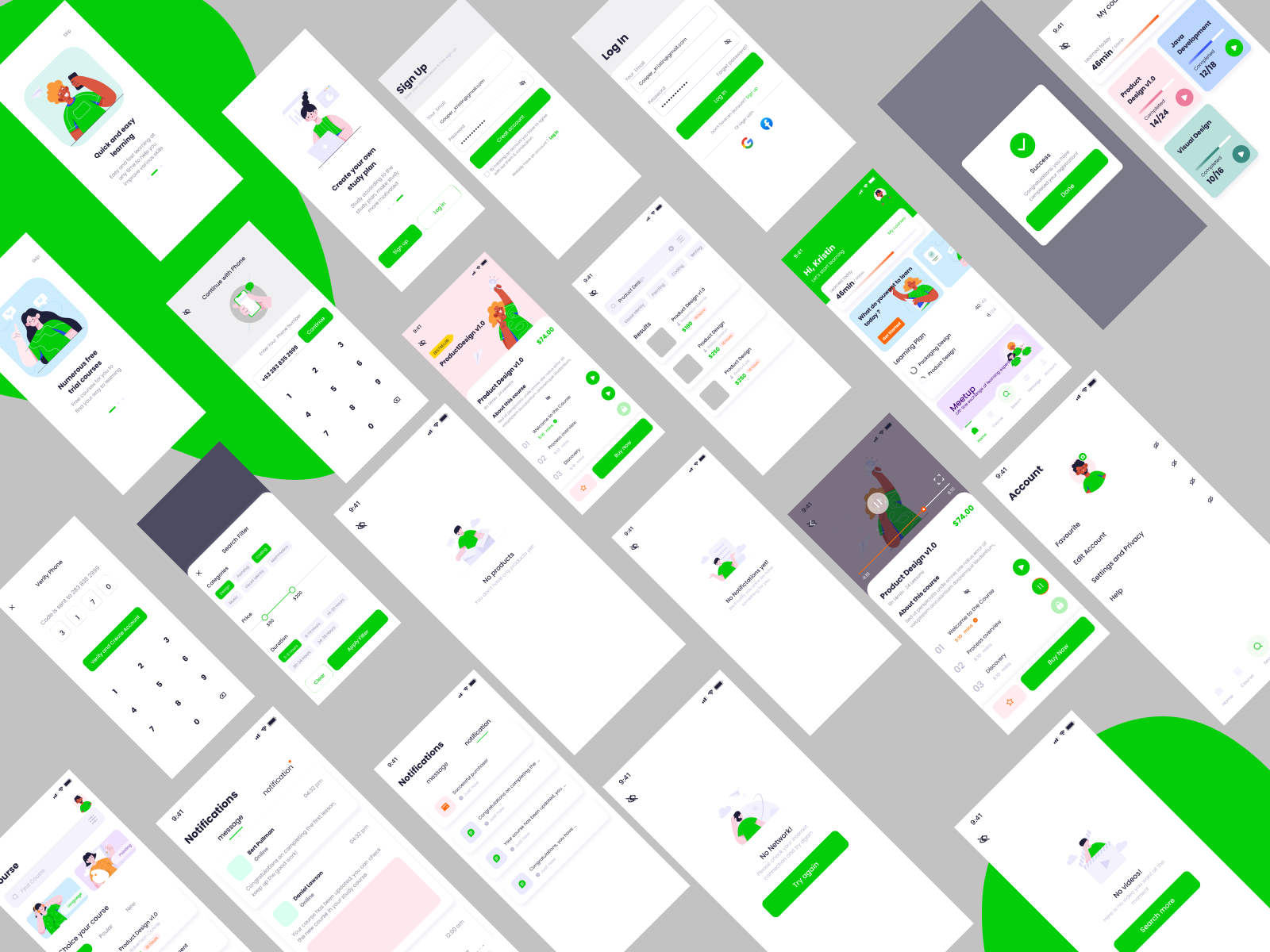 Example of Mobile App Design ( 5 Screens)