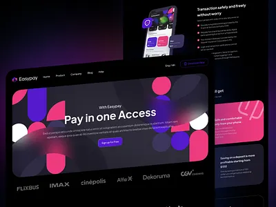 Easypay e-wallet Platform card cashless clean darkmode design digitalpayment epayment ewallet finance financialfreedom fintech invest management minimalist money payment payments transaction transfer ui