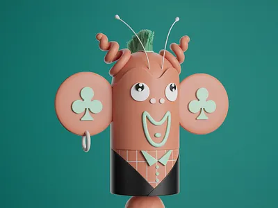 Totti Totem NFT 3d art circus clown collection crypto design illustration motion nft totem