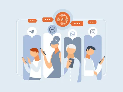 The Mindbot 2d art art design drawing flat design graphic design illustration minimal vector art vector design vector illustration vector style web graphic