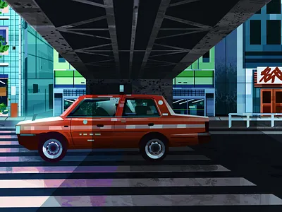 Tokyo Taxi adorable creative cute illustration inspiration